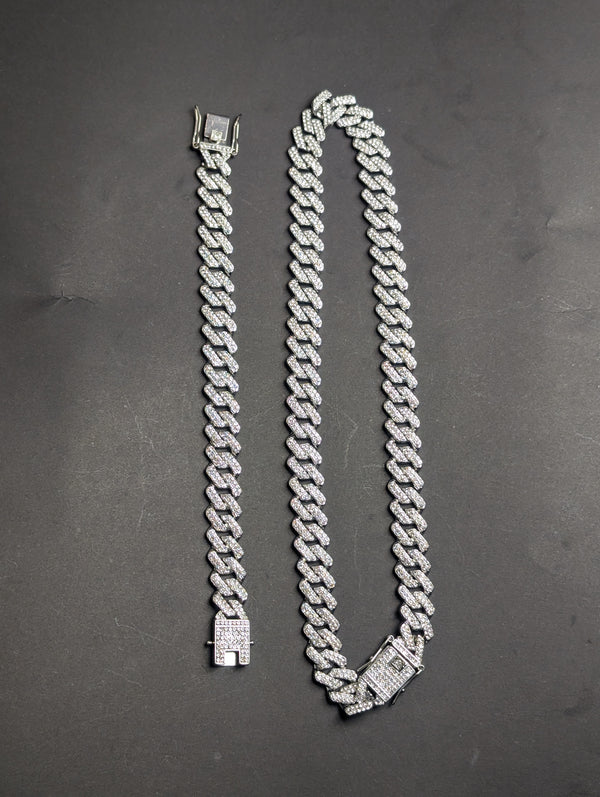 Iced Out Cuban Link Set (Necklace & Bracelet)